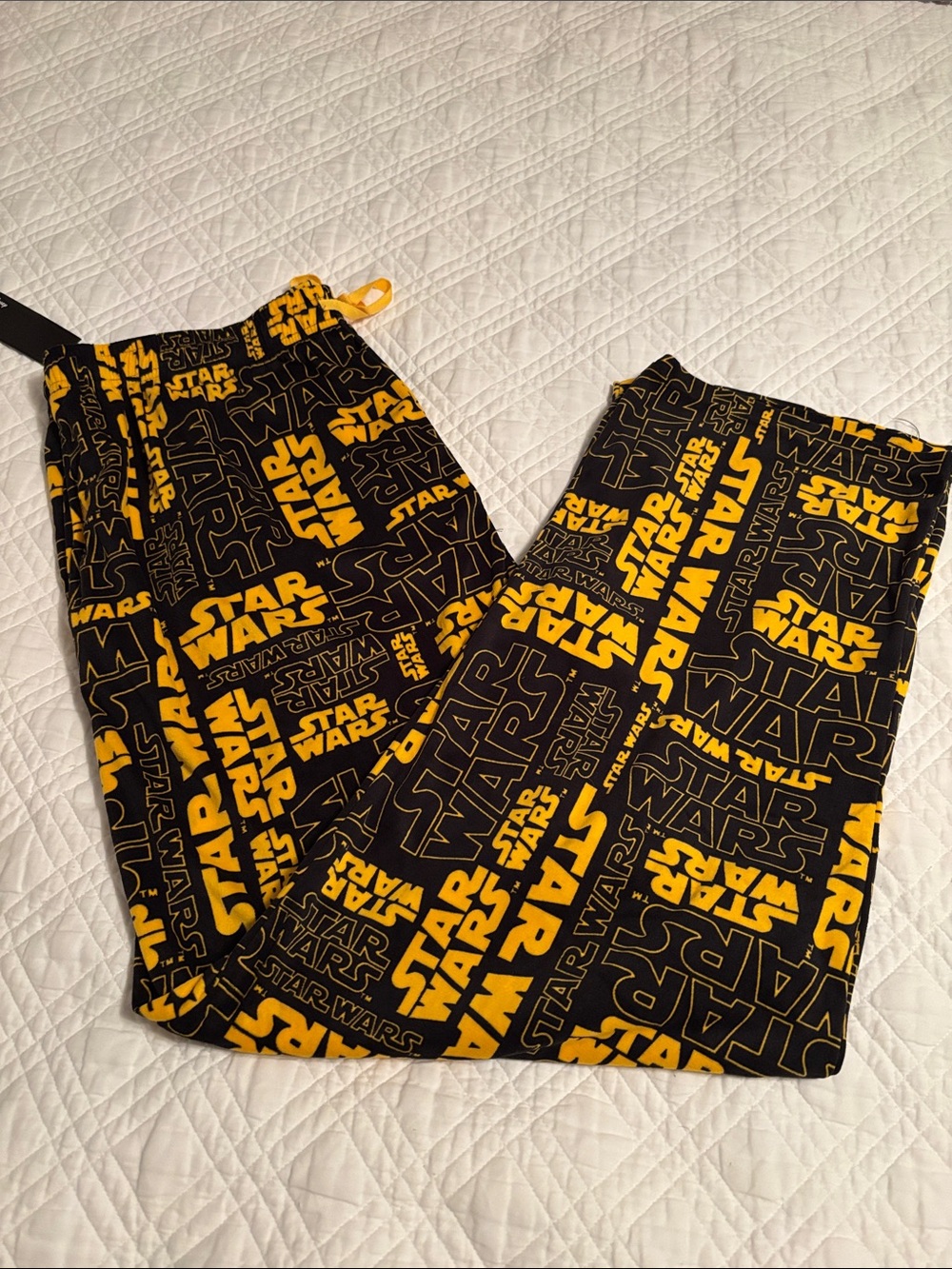 Star Wars Black and Yellow Logo Sweatpants Lounge Pants for Men